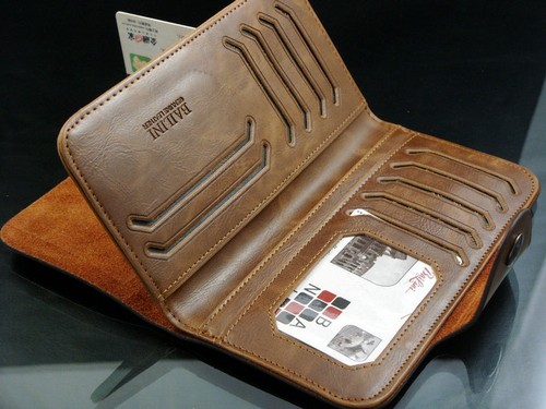 Retro Men's Clutch Leather Long Wallet Pockets ID Card Cente Bifold Purse Brown - Picture 16 of 23