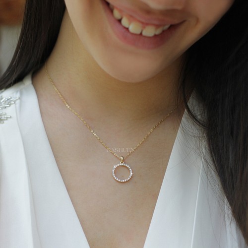 Círculo Amor Con Cristal Swarovski Infinito Hope Celebridad Collar Nuevo |  eBay