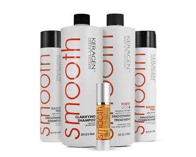 Keragen Smooth Forte Smoothing Salon Treatment with Keratin & Collagen- 5pc Kit