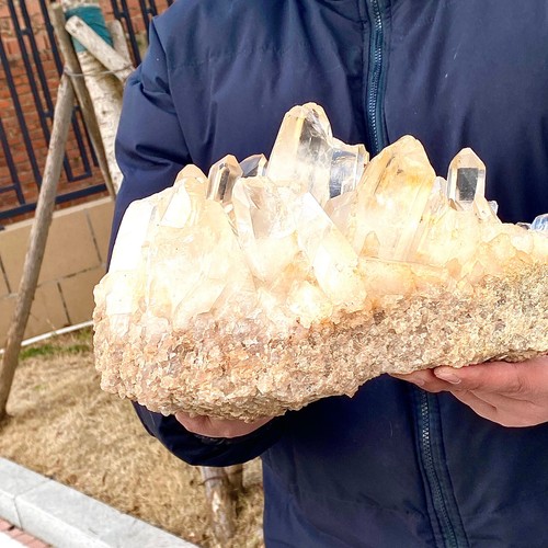 16.63LB Natural White Clear Quartz Mineral Specimen Crystal Cluster Reiki Decor - 第 6/12 張圖片