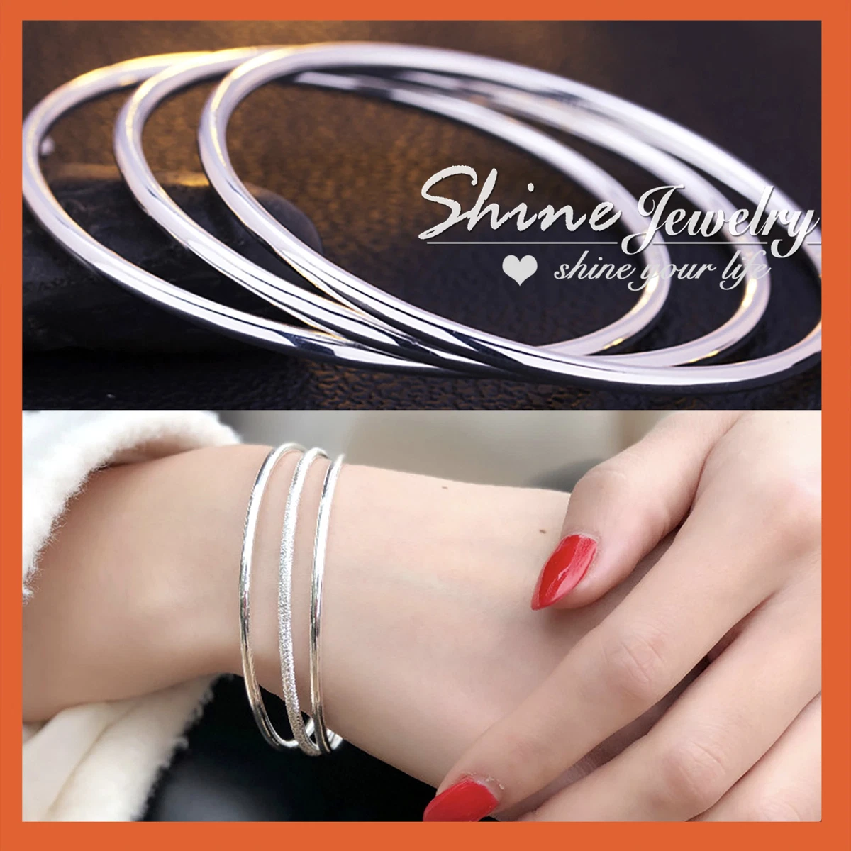 Silver sale bangle price