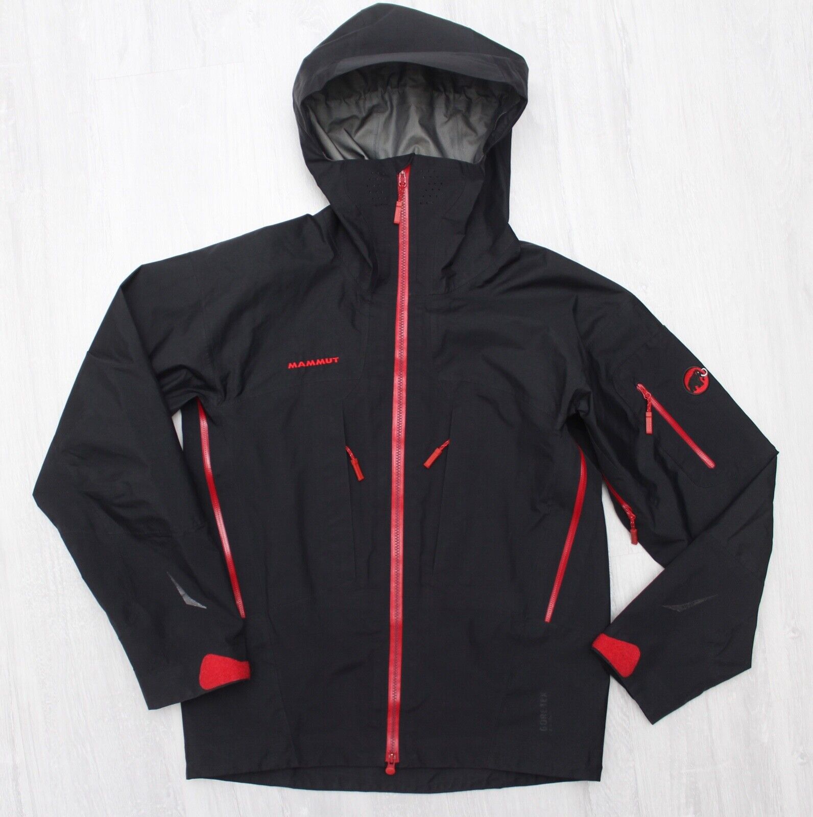 Men's MAMMUT Extreme GORE-TEX PRO Shell Jacket Full Zip Hooded M RARE Black