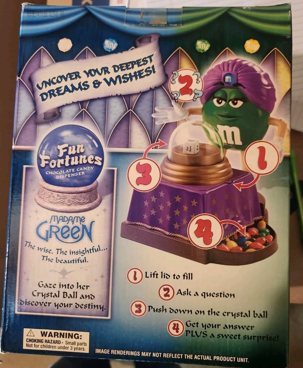 M&Ms Fun Fortunes Chocolate Candy Dispenser Madame Green In