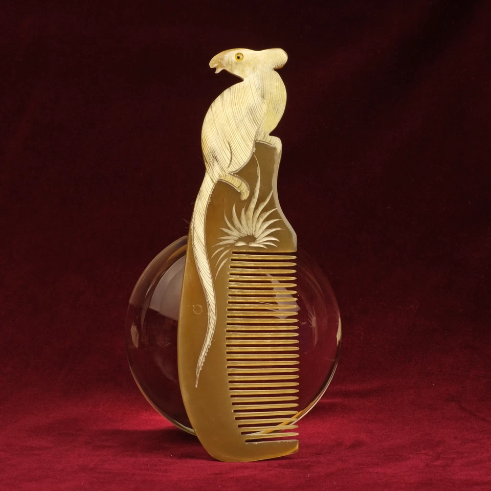 Peigne Beauté Cheveux Vietnam Peigne de Corne de Buffle Poli Poil Long - Photo 3/4