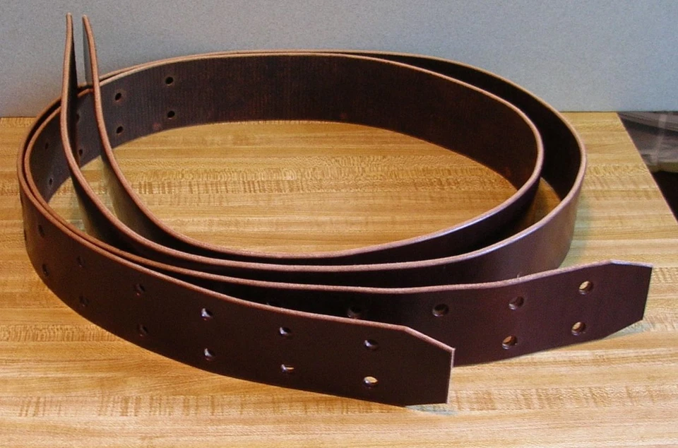 HANDMADE BY AMISH HARNESS MAKER Western Saddle STIRRUP LEATHERS 2.5" x 66" USA Handmade MEDIUM OIL BROWN
