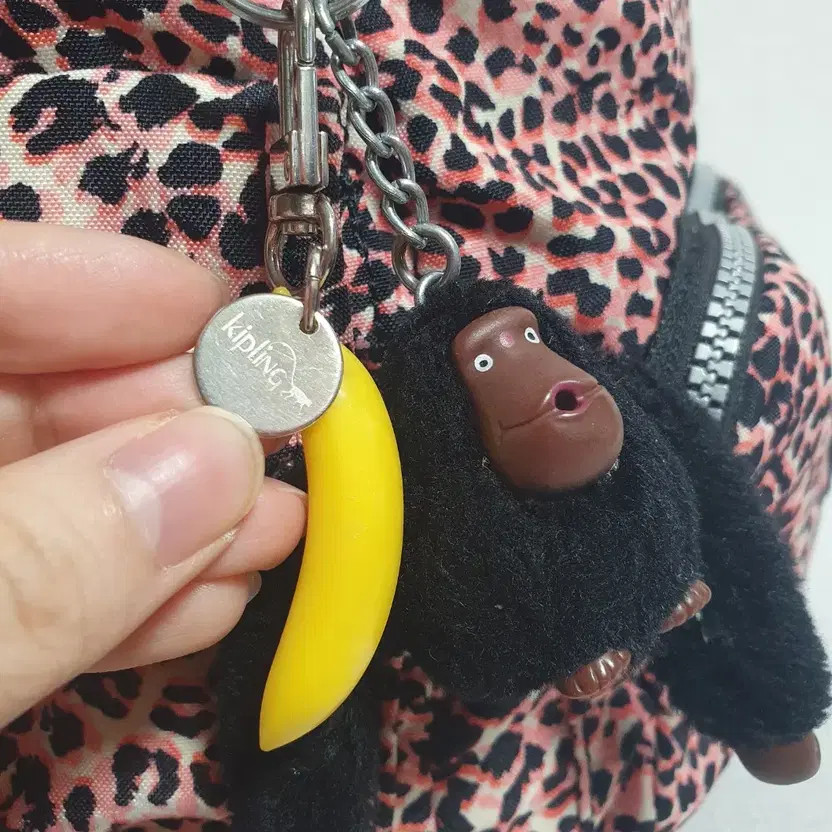 Kipling Leopard Pattern Backpack - Pink & Black A… - image 10