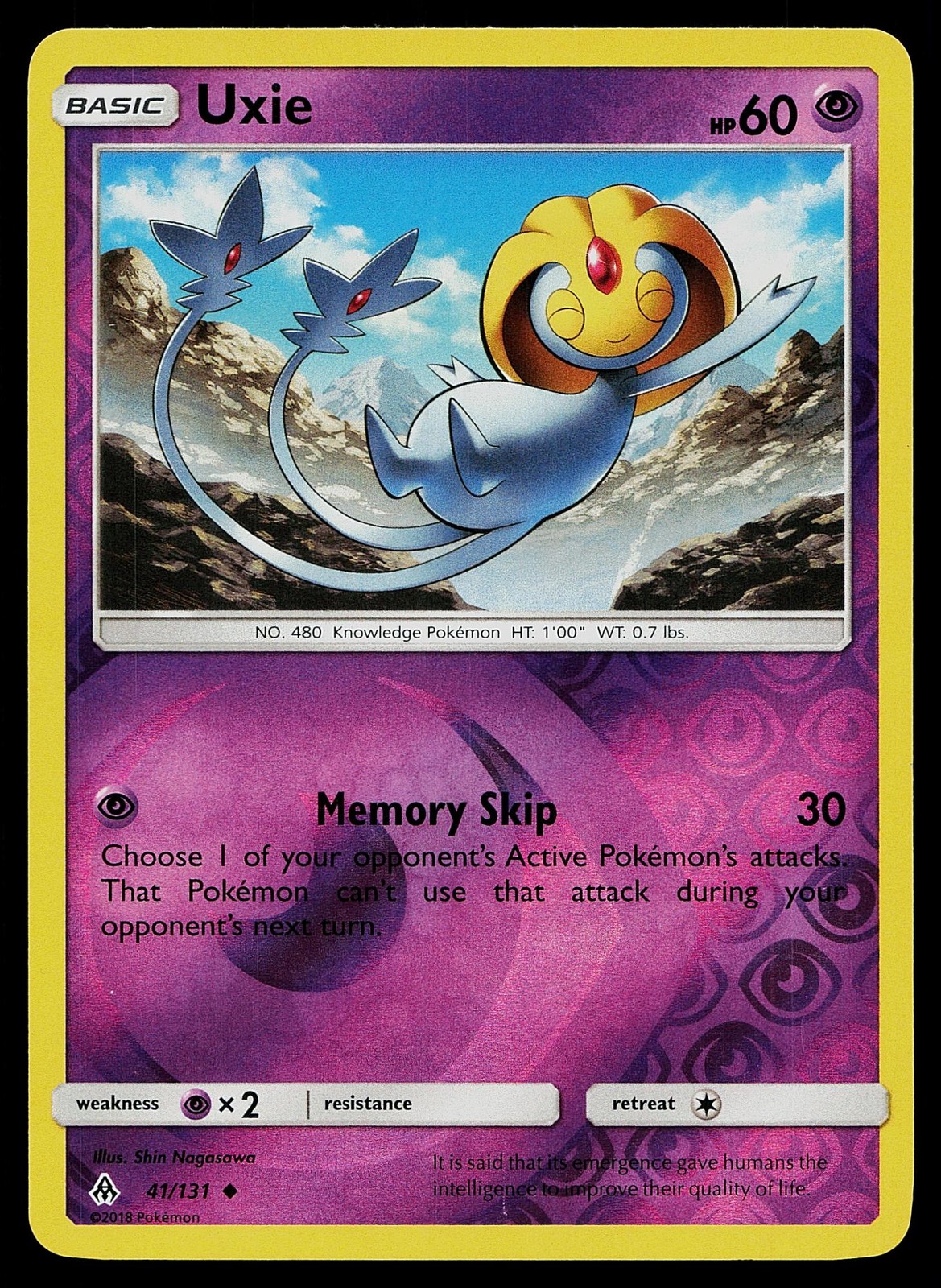 Pokemon Card Forbidden Light Uxie 41/131 Uncommon Reverse Holo