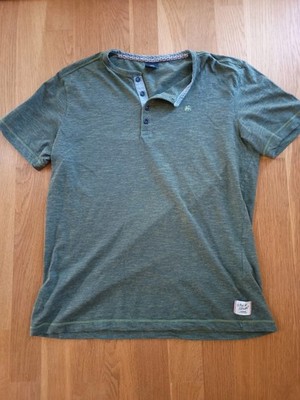 T-Shirt Herren Lerros Grau Grün Blau Henley L - sehr gut