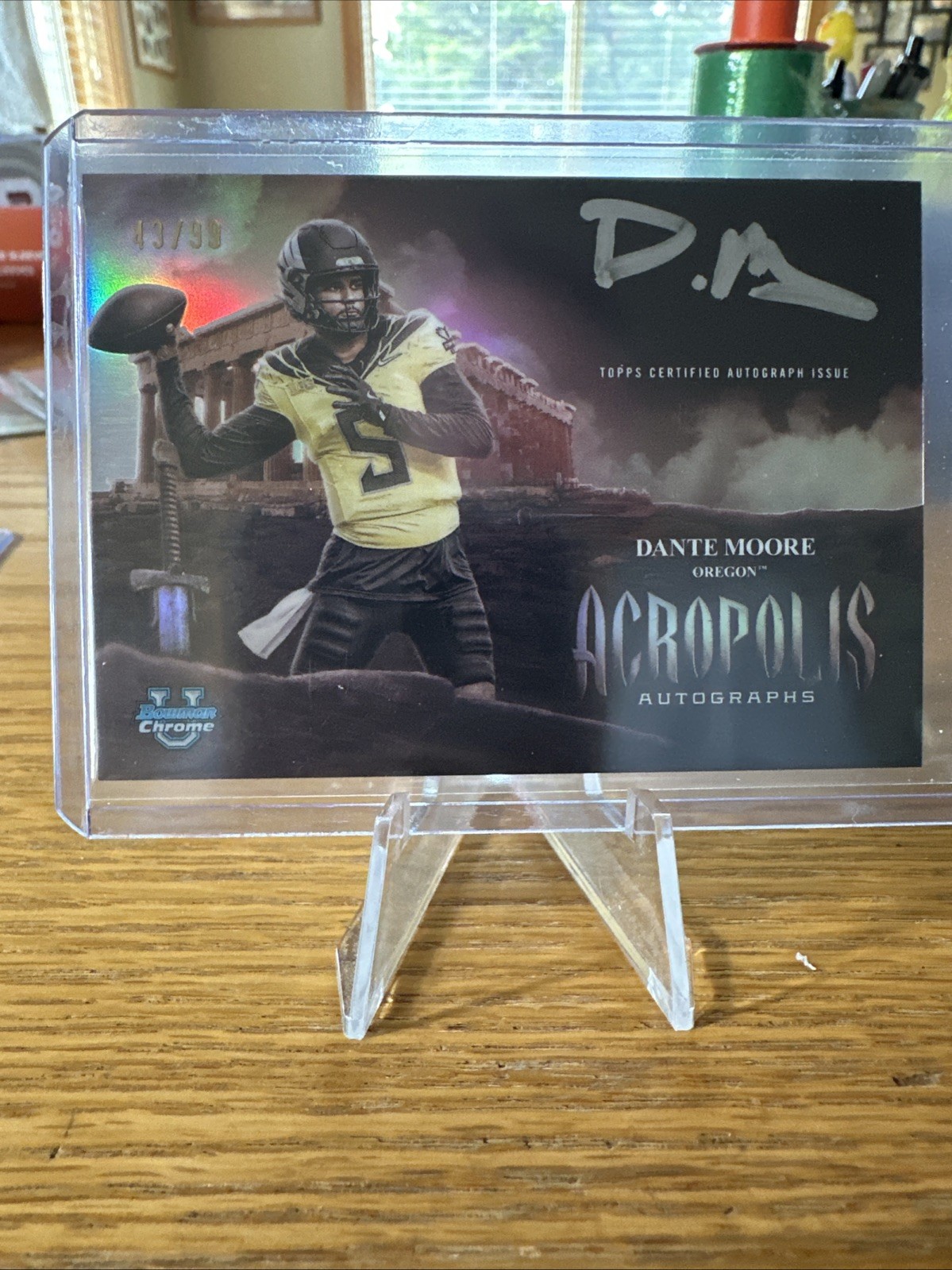 2025 Topps Bowman Chrome U Dante Moore Acropolis Auto /99 SP