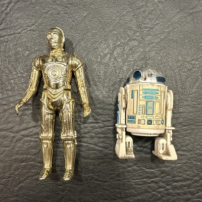 1977 Vintage Star Wars R2-D2 C3PO Figures Original 12 Kenner HK Head Clicks Gold