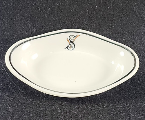 Vtg Valley Country Club Sugarloaf Celery Dish SVCC Scammell Lamberton China Fire