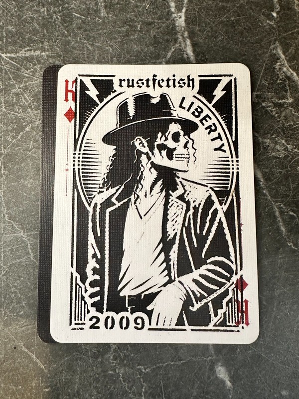 Michael Jackson Skeleton Original ACEO Playing Card Art Gothic Dark Art