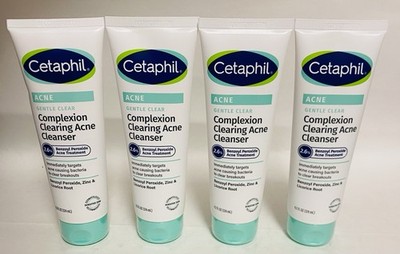 4 New Sealed Cetaphil GENTLE CLEAR Complexion Clearing Acne Cleanser Exp 09/2027