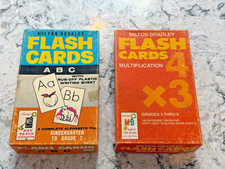 Set of 2 1960s Vintage Milton Bradley Flash Cards Multiplication 3-6/ABCs K-2