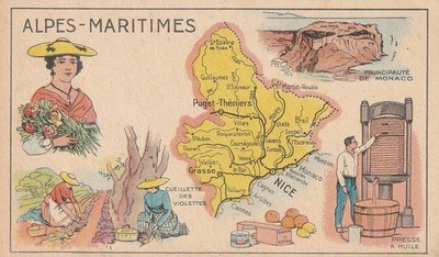 Chromo Vermi Kill-Koss Tue les Vers Landkarte - Alpen-Maritime
