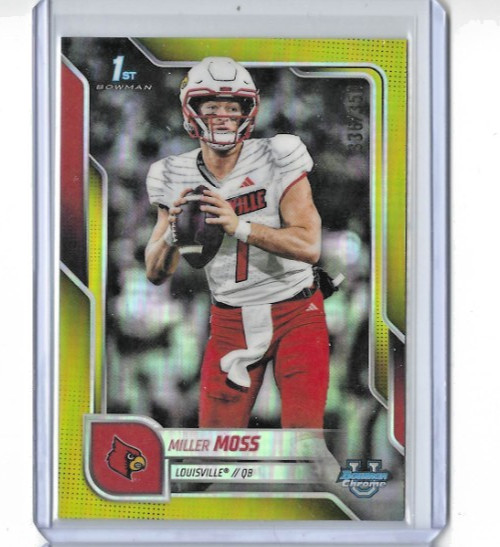 2025 Bowman Chrome U Miller Moss 1st Yellow Refractor SP RC 336/350 #141