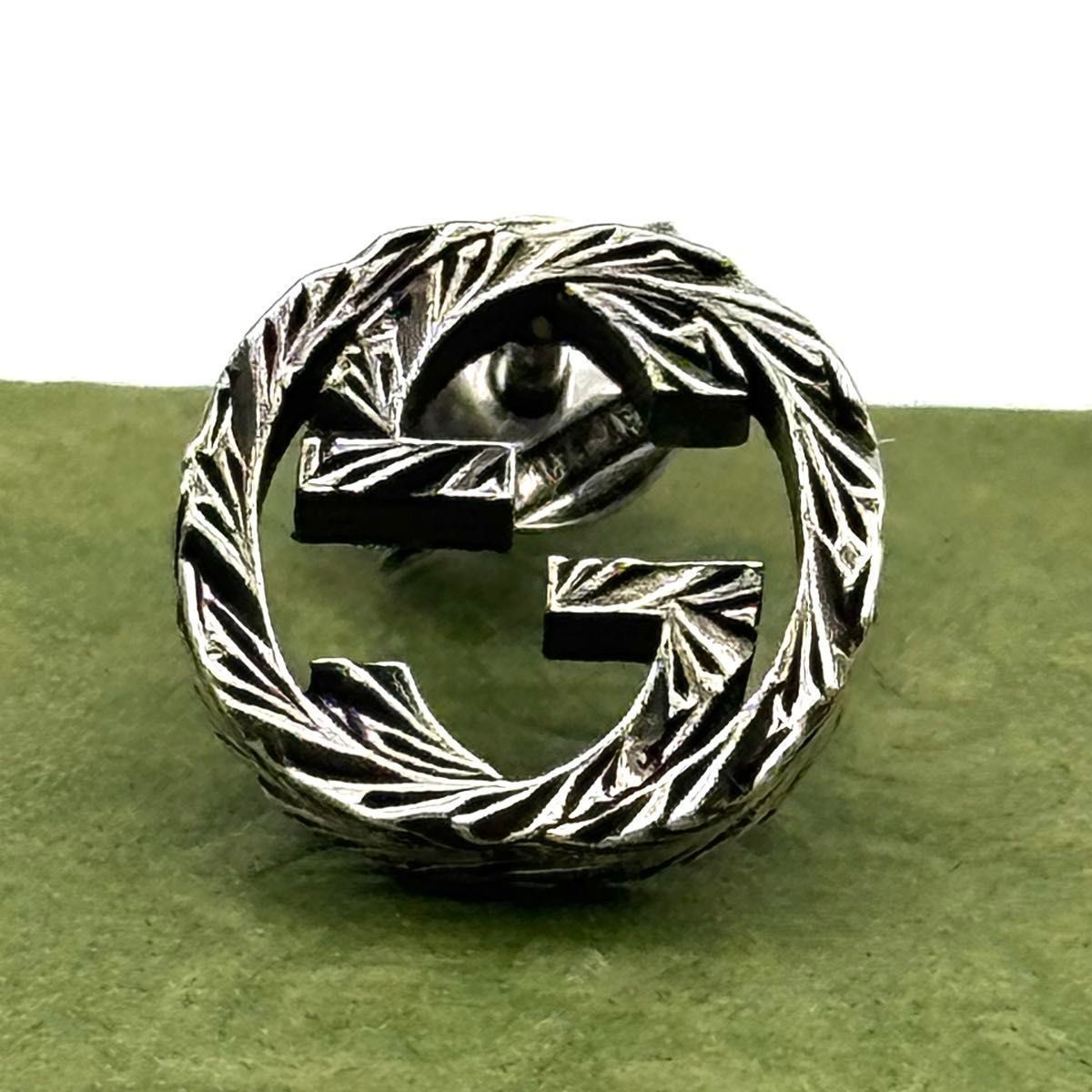 GUCCI Interlocking G Stud Earring Silver925 Singl… - image 6
