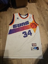 VINTAGE Rare Phoenix Suns Men Jersey M White Charles Barkley 34 Adidas 90s READ