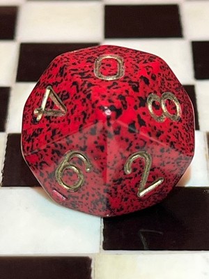 CHX LE337 OOP Chessex D10 Speckled Golden Strawberry Rpg Ad&d Dice 101025@