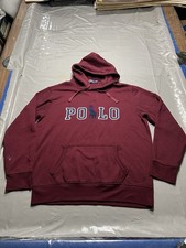 Polo Ralph Lauren Burgundy Red Hoodie Sweatshirt Big Pony Men's Size XL