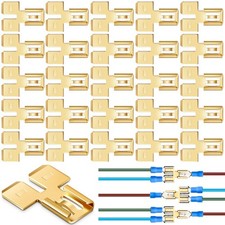Tandefio 25 Pcs Double Piggyback Spade Connector Quick Disconnect Electrical 2 W