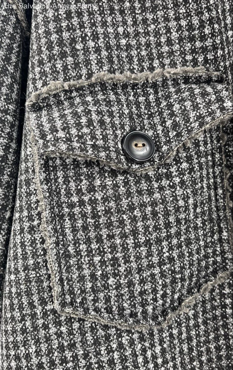 True Grit Mens Gray Houndstooth Sherpa Lined Button Front Jacket Size Medium image 6