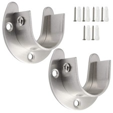 2 Pack Heavy Duty Stainless Steel Closet Rod Brackets Holder for 1-1/4" Rods