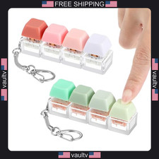 2Pcs Keyboard Fidget Toy, Keyboard Fidget Keychain 4-in-1 Keyboards
