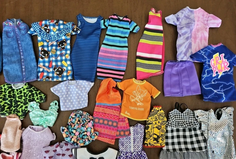 Lot Of Barbie Curvy Doll Clothes, Dresses, Tops, Skirts and Shorts - Image 3 of 4