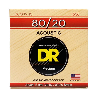 DR Strings Hi-Beam 80/20 Bronze Acoustic Guitar Strings 13-56