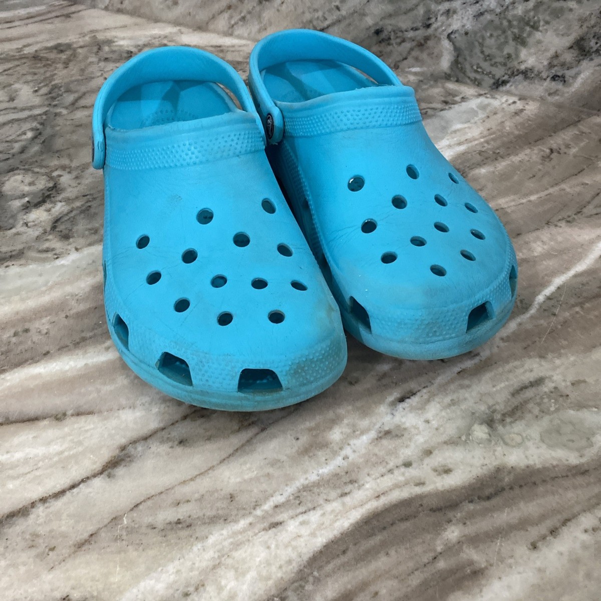 Crocs Shoes Men's Sz 10 Women's 12 Turquoise Blue Slides Slippers