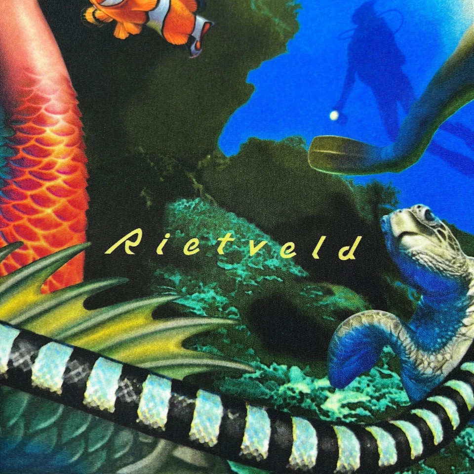 Rietveld Hawaiian Shirt Mens XL Blue Mermaid Island Underwater Graphic USA Ocean - Image 4 of 4