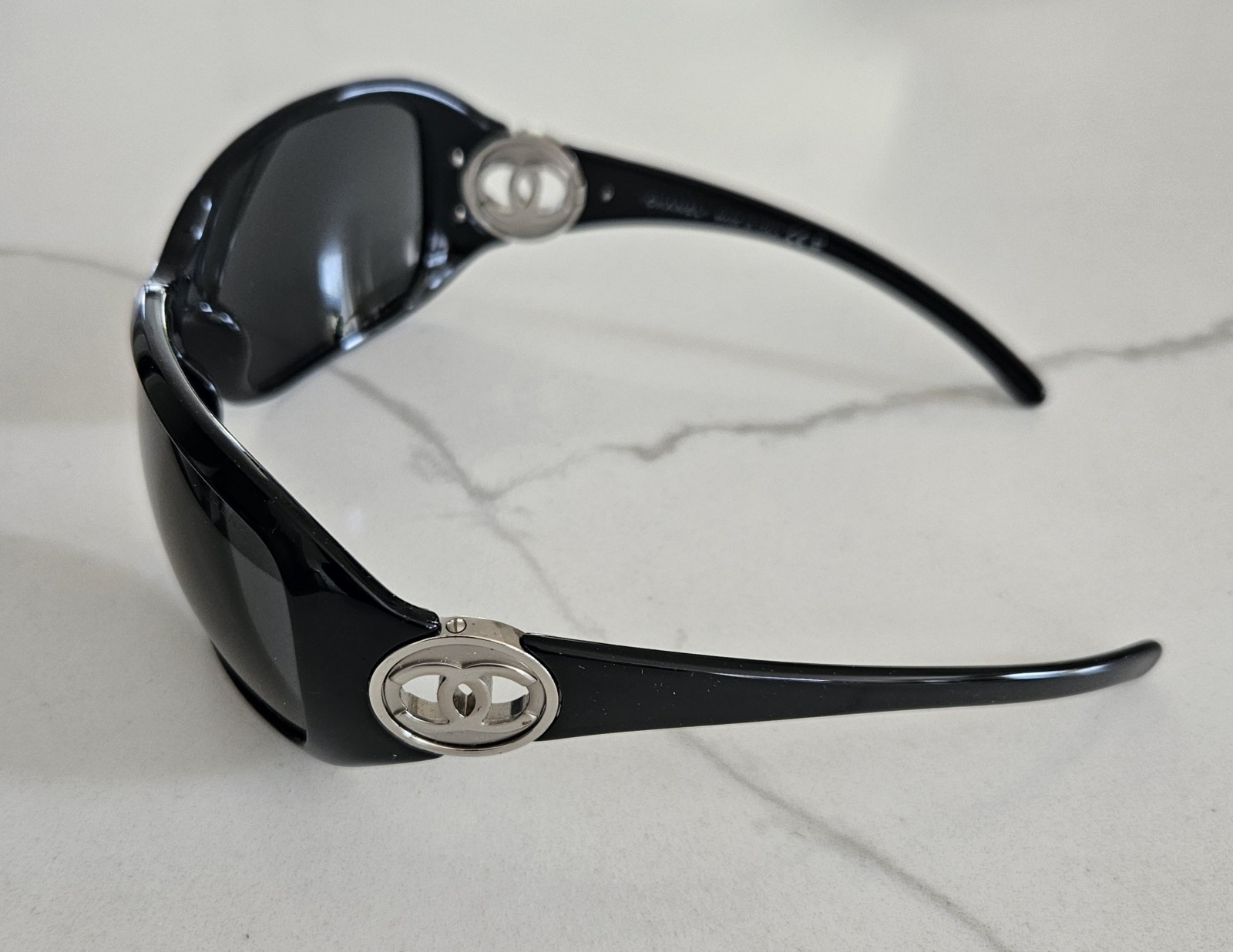 Chanel Women's Sunglasses, Vintage Y2K 6023 c.501/87, 65-17, Black/Silver, +case thumbnail 3