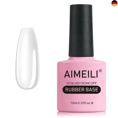 AIMEILI Rubber Base Gel Clear Soak Off UV LED Rubber Base Coat Rubber Gel Clear