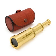 Solid Brass Handheld Telescope 6" - Nautical Pirate Spy Glass with Free case ...