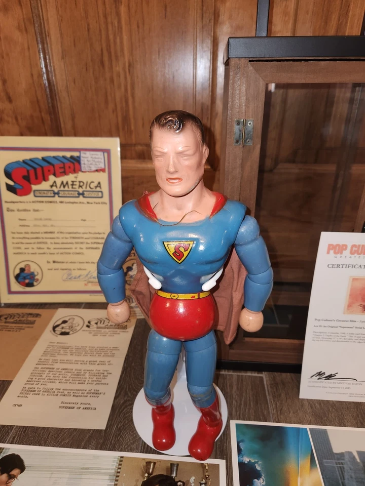 EXTREMELY RARE 1940 Superman Wood and Composition Jointed Doll by Ideal + EXTRAS - Image 3 of 4