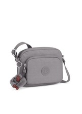 Kipling Hubei Dove Grey Crossbody Bag With Monkey Keychain. NWT 