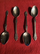 Oneida Rembrandt Stainless Heirloom Cube Glossy – 6” Teaspoons Lot of 4