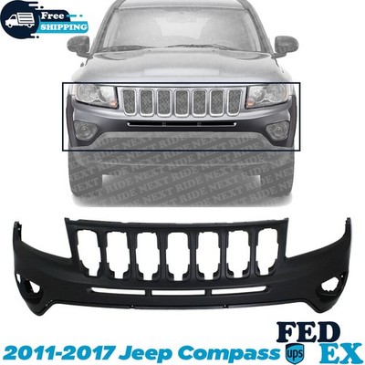 Bumper Cover For 11-17 Jeep Compass MK Platform with Fog Light Holes Front Upper