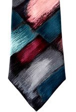 Buckingham Mens Tie Geometric Burgundy, Turqu...