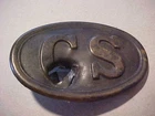 CIVIL WAR C.S.A. CONFEDERATE CS BELT BUCKLE PLATE BULLET HOLE REPRODUCTION
