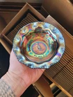 Pretty Purple Crown Crystal Carnival Glass Australian Kangaroo Sauce Bowl