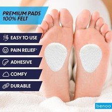 Benoo Skived Felt Metatarsal Pads 12 Felt Pads 1/4" thick NEW