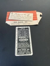 METAL RMA STANDARD COLOR CODE CHART & ADVERTISING BUD RADIO