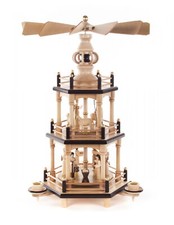 Natural Nativity German Christmas Pyramid 3 L...