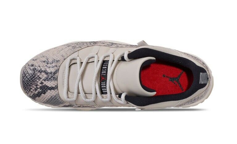Nike Air Jordan 11 Low Snakeskin Light Bone CD6846-002 Men display picture 1