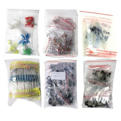 Electronic Components Kit 1390PCS LED Diodes Resistors Electrolytic Capacitors c