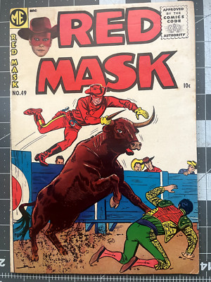 Red Mask #49 Ghost Rider Black Phantom 1955 Golden Age