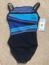 BRAND NEW VINTAGE MAINSTREAM BATHING SUIT SWIM SUIT sz 12 BLUE MESH