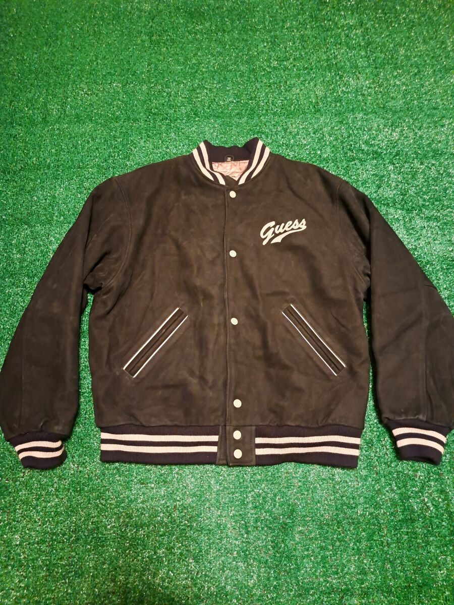 Vintage 90s Guess Usa Genuine Leather Bomber Varsity Vintage 90s Guess Usa Genuine Leather Bomber Varsity